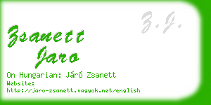 zsanett jaro business card