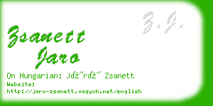 zsanett jaro business card